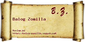 Balog Zomilla névjegykártya